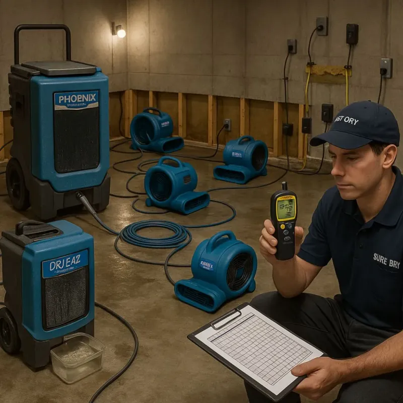 Structural Drying and Dehumidification process in Summit View, WA
